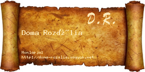 Doma Rozália névjegykártya